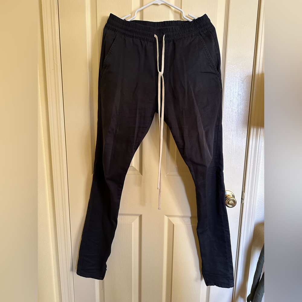 Authentic Fear of God FOG Pacsun Essentials Drawstring Mens Stretch Black Pants
